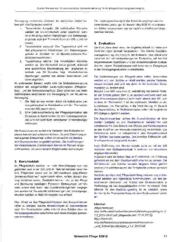 Vorschauseite 3: Strukturmodell zur „Entbürokratisierung in der pflegerischen Langzeitversorgung