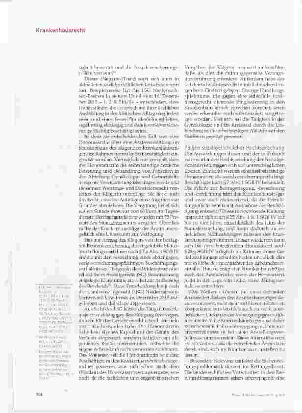 Vorschauseite 3: Honorarärzte in Krankenhäusern (schein-)selbstständig tätige Ärzte?