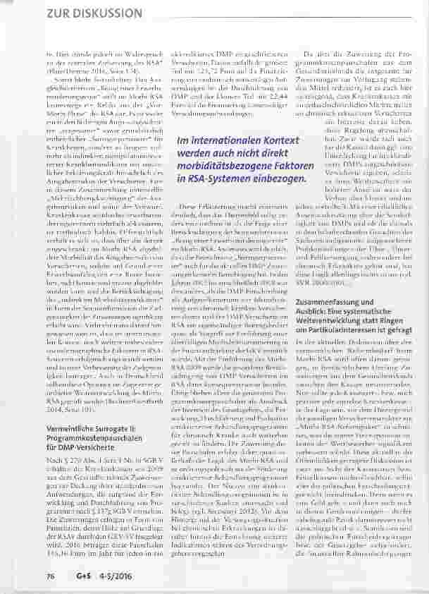 Vorschauseite 3: ZUR DISKUSSION „Surrogatparameter im Morbi-RSA: Auf die Zielstellung kommt es an!