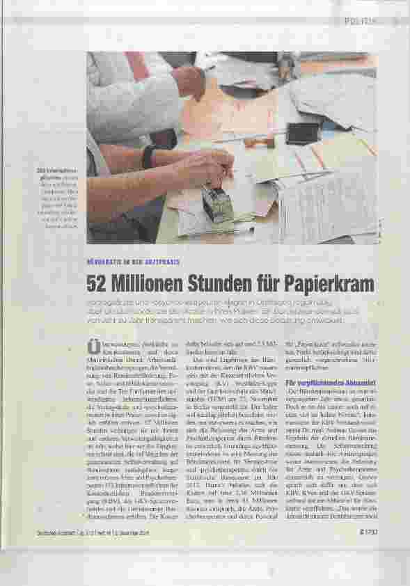Vorschauseite 1: 52 Millionen Stunden für Papierkram