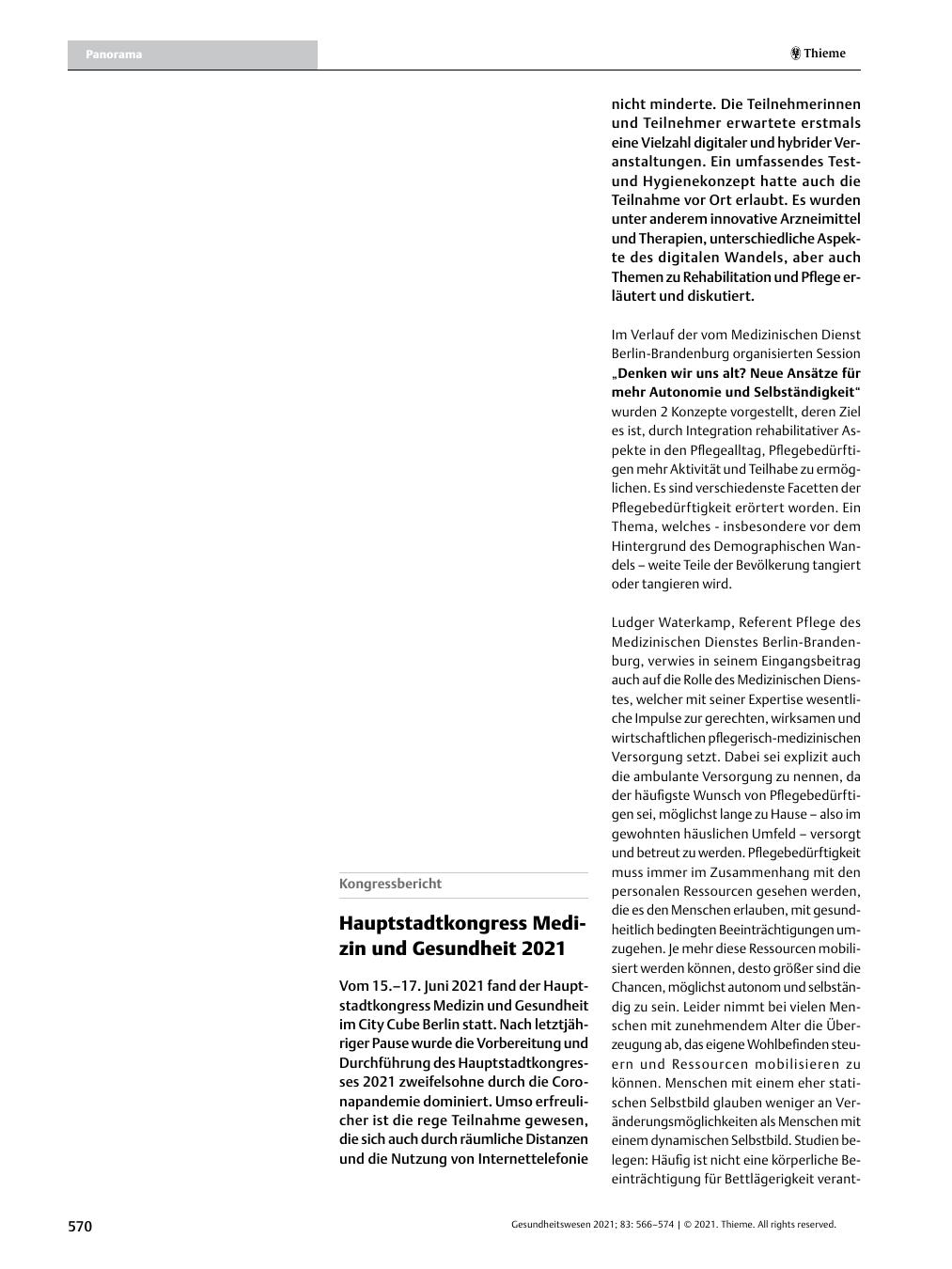 Vorschauseite 1: Hauptstadtkongress Medizin und Gesundheit 2021