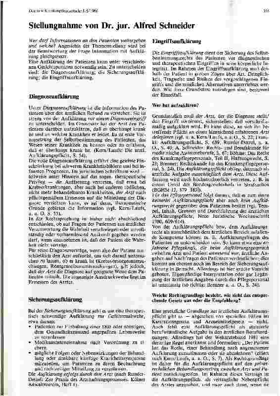 Vorschauseite 4: Die Aufklärung von Patienten aus juristischer Sicht