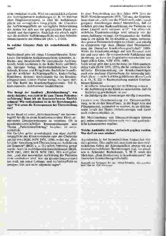 Vorschauseite 5: Die Aufklärung von Patienten aus juristischer Sicht