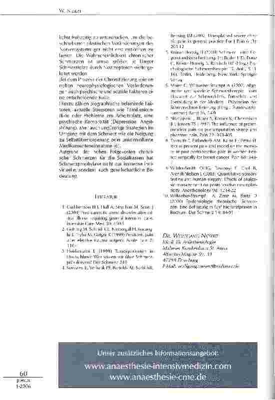 Vorschauseite 5: WARUM PROPHYLAXE CHRONISCHER SCHMERZEN?
