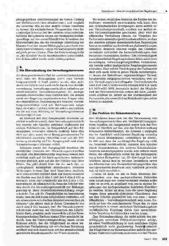 Vorschauseite 2: Grenzen innerdienstlicher RegelungenEIN BEITRAG ZUR KORREKTEN HANDHABUNG DER VERWALTUNGSVORSCHRIFTEN