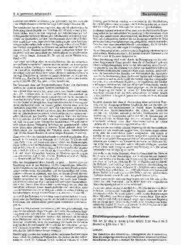 Vorschauseite 2: II. Allgemeines Arbeitsrecht Bereitschaftsdienst - Höchstarbeitszeit -Vergütung