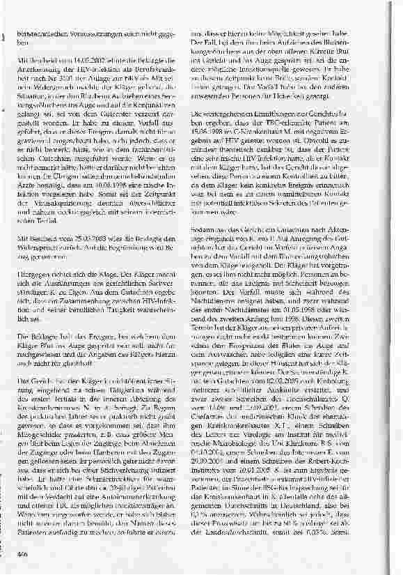 Vorschauseite 3: Zur Anerkennung und Entschädigung einer HIV-Infektion als Berufskrankheit