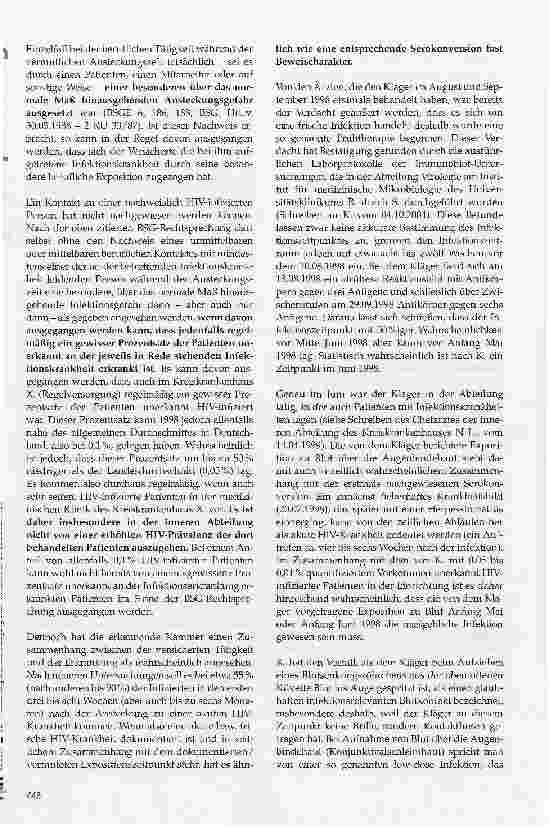 Vorschauseite 5: Zur Anerkennung und Entschädigung einer HIV-Infektion als Berufskrankheit