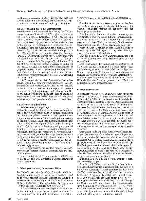 Vorschauseite 3: Rückforderung zu viel gezahlter Sozialversicherungsbeiträge durch Arbeitgeber des öffentlichen Dienstes
