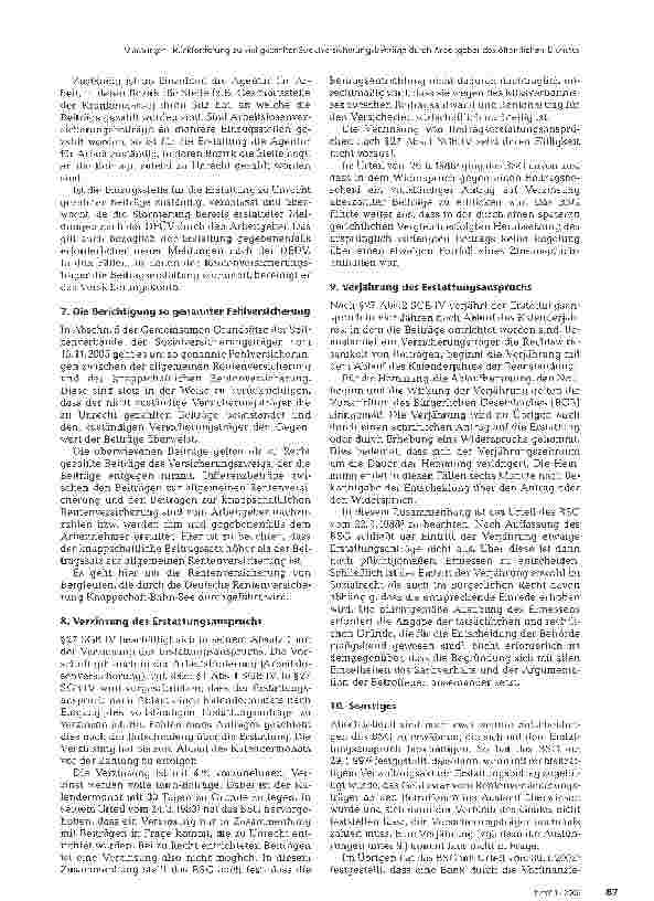 Vorschauseite 4: Rückforderung zu viel gezahlter Sozialversicherungsbeiträge durch Arbeitgeber des öffentlichen Dienstes