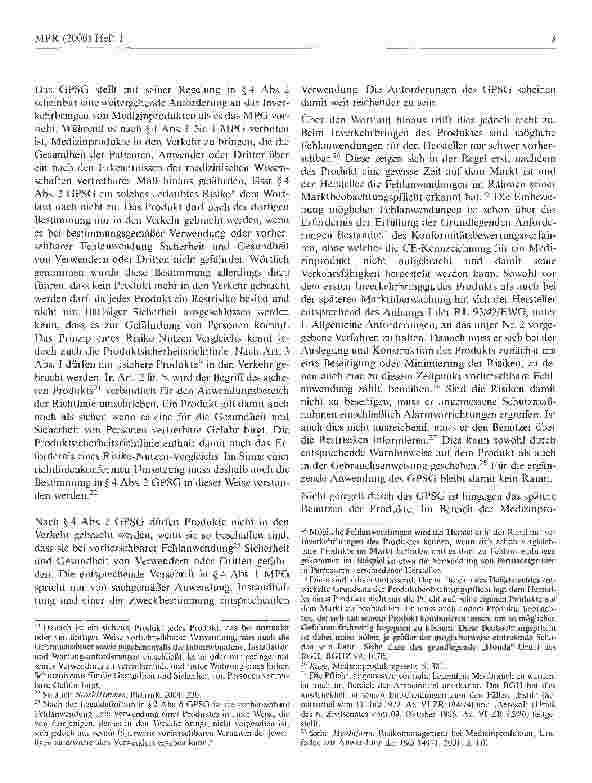 Vorschauseite 3: Ist das GPSG im Bereich der Medizinprodukte anwendbar?