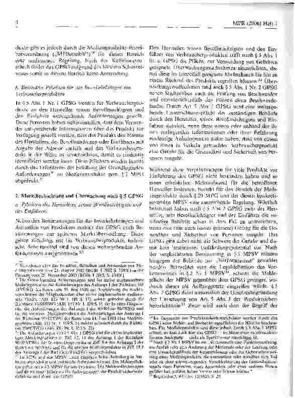 Vorschauseite 4: Ist das GPSG im Bereich der Medizinprodukte anwendbar?