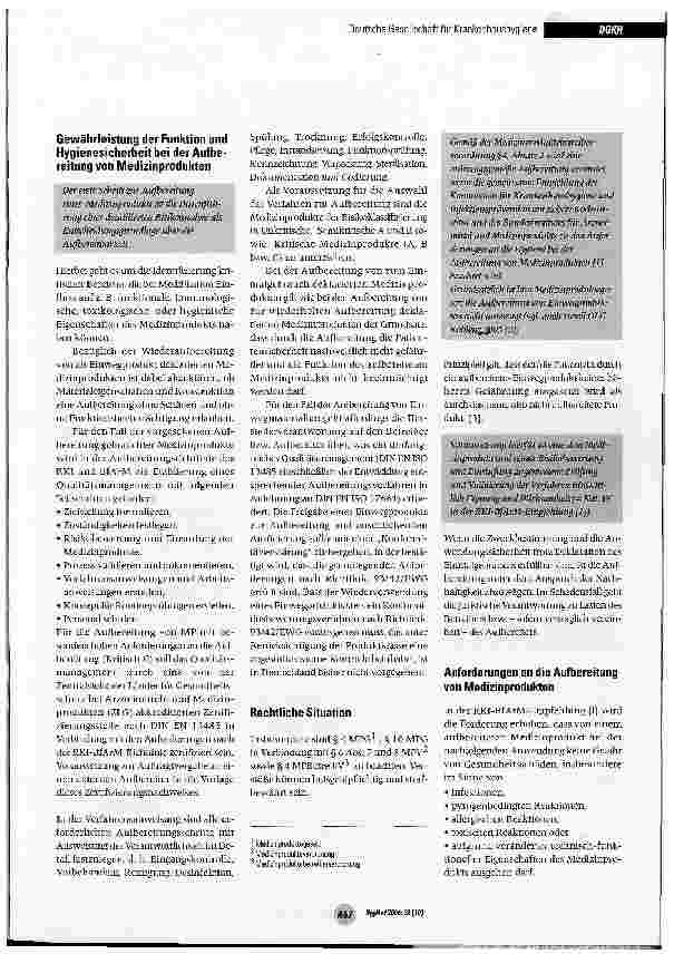 Vorschauseite 2: Ethische, hygienische und juristische Gesichtspunkte der Aufbereitung von Medizinprodukten