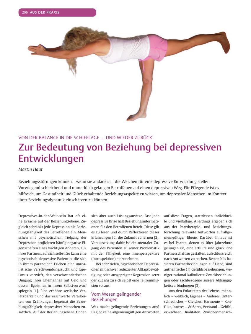 Vorschauseite 1: Zur Bedeutung von Beziehung bei depressiven Entwicklungen