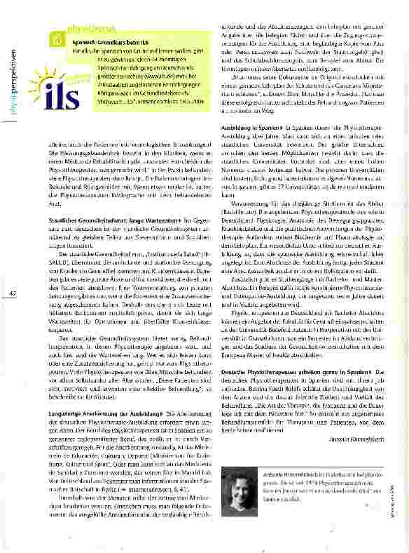 Vorschauseite 3: Physiotherapie in Spanien Sonnige Aussichten