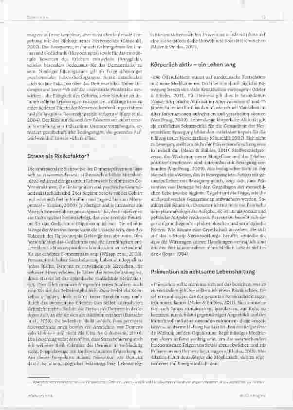 Vorschauseite 2: Schutz vor Demenz eine Lebensaufgabe