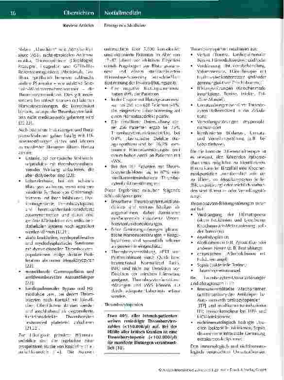 Vorschauseite 3: Hämostase im Schock Teil 3: Allgemeine Pathophysio-logie der Hämostase