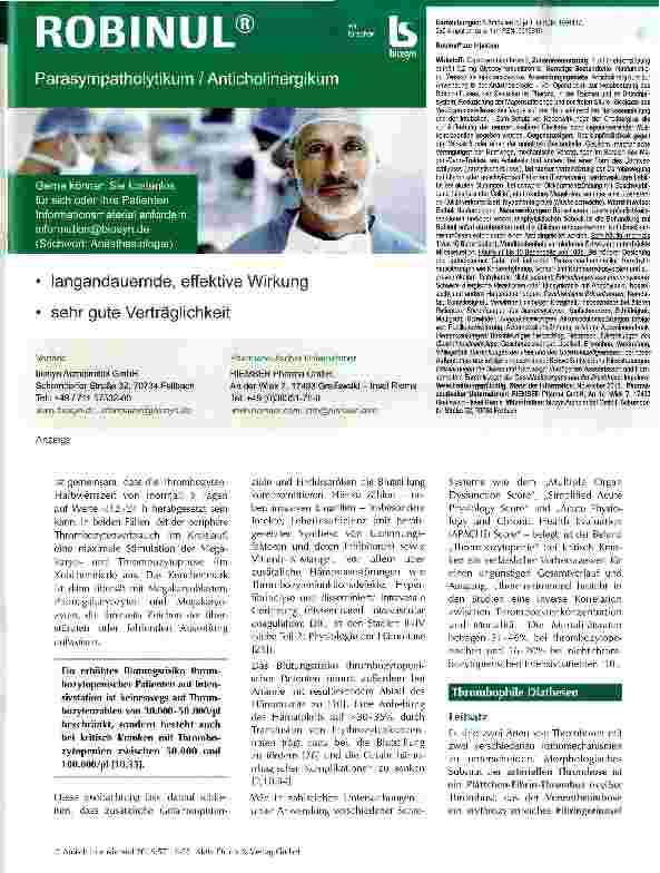 Vorschauseite 4: Hämostase im Schock Teil 3: Allgemeine Pathophysio-logie der Hämostase