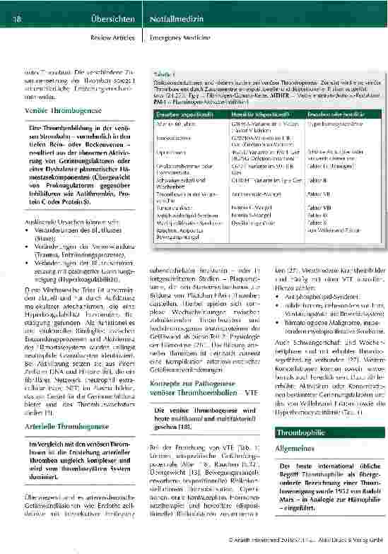 Vorschauseite 5: Hämostase im Schock Teil 3: Allgemeine Pathophysio-logie der Hämostase