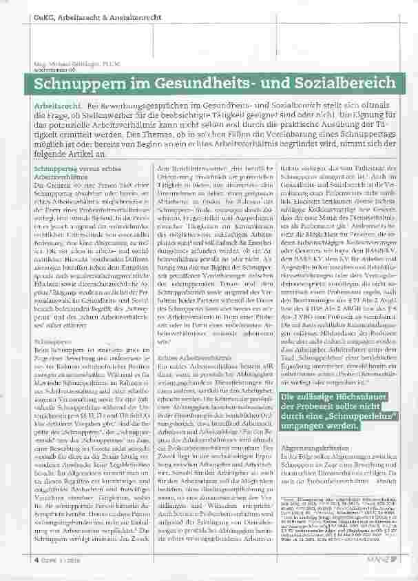 Vorschauseite 1: Schnuppern im Gesundheitsund Sozialbereich