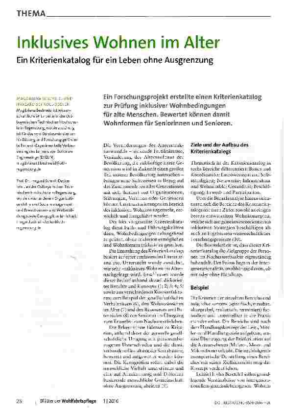 Vorschauseite 1: Inklusives Wohnen im Alter