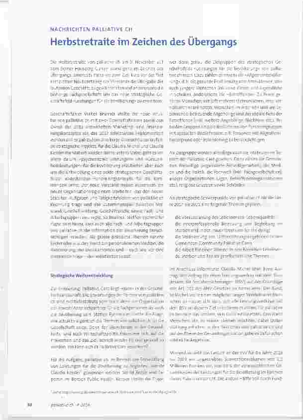 Vorschauseite 1: Herbstretraite im Zeichen des Übergangs
