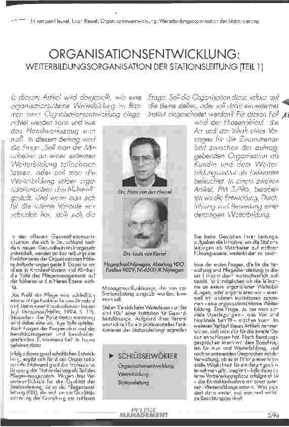Vorschauseite 1: Organisationsentwicklung Weiterbildungsorganisation der Stationsleitung (Teil 1)