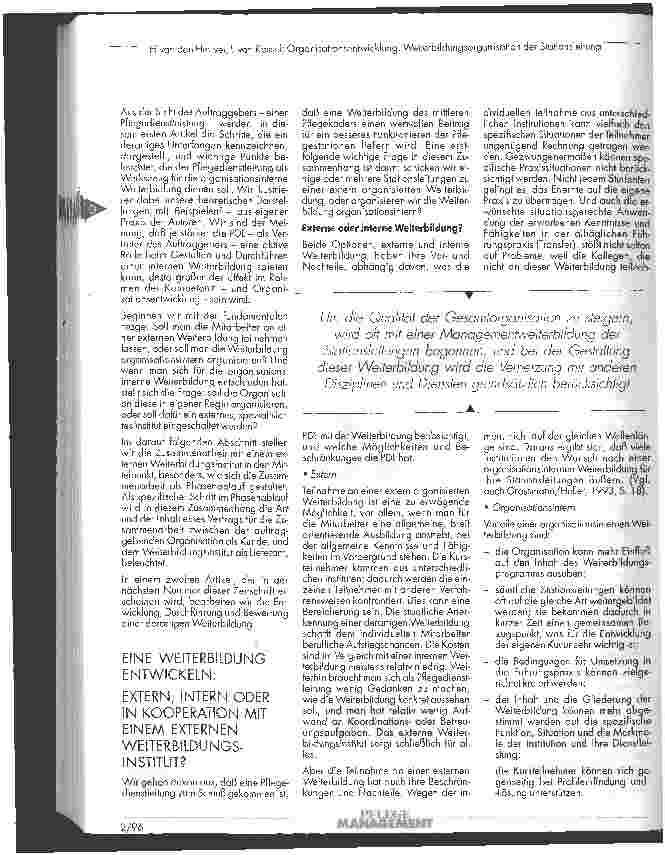 Vorschauseite 2: Organisationsentwicklung Weiterbildungsorganisation der Stationsleitung (Teil 1)