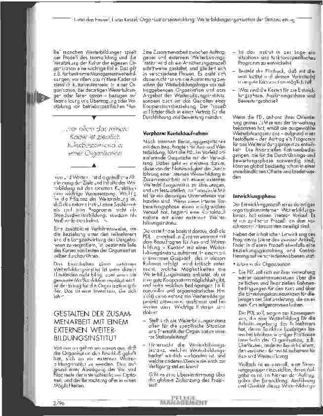 Vorschauseite 4: Organisationsentwicklung Weiterbildungsorganisation der Stationsleitung (Teil 1)