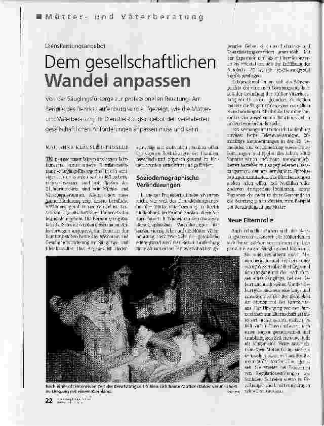 Vorschauseite 1: DienstleistungsangebotDem gesellschaftlichen Wandel anpassen