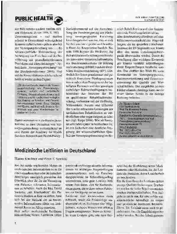 Vorschauseite 1: Medizinische Leitlinien in Deutschland