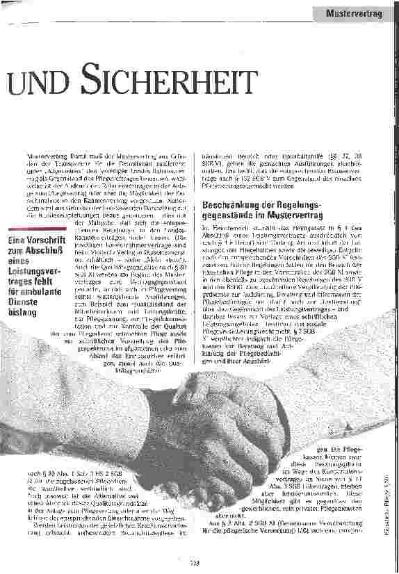 Vorschauseite 2: Für Transparenz und Sicherheit - Mustervertrag für die Rechtsbeziehungen zwischen ambulanten Pflegediensten und Pflegebedürftigen
