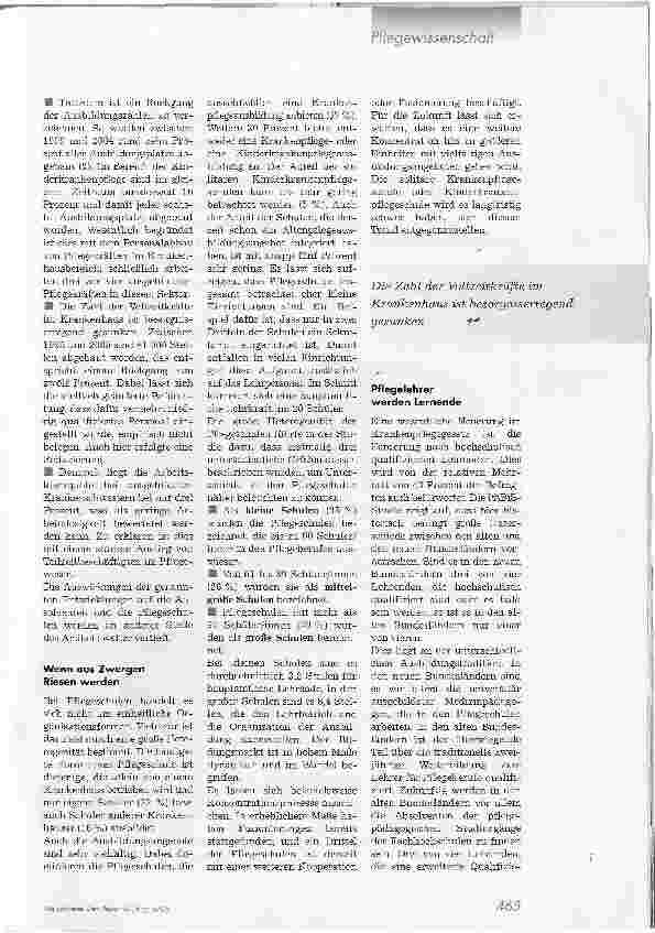 Vorschauseite 2: Im Fokus: PflegeschulenPflegeausbildungsstudie Deutschland (PABiS) zeigt hohe Akzeptanz der neuen Pflegeausbildung, 1. Teil