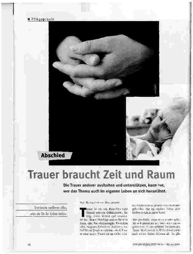 Vorschauseite 1: Trauer braucht Zeit und Raum