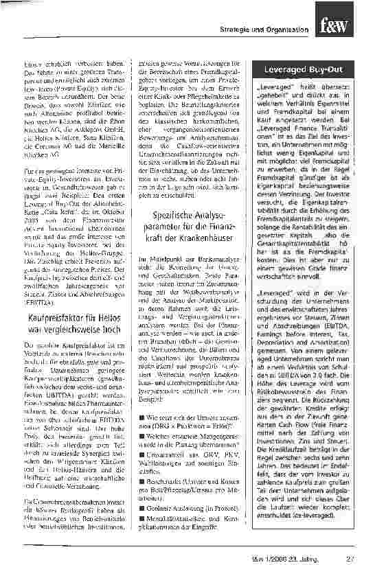 Vorschauseite 2: Wie Private-Equity-Investoren den Krankenhausmarkt beurteilenVeränderte Rahmenbedingungen machen Klinikübernahmen für Investorengruppen attraktiv