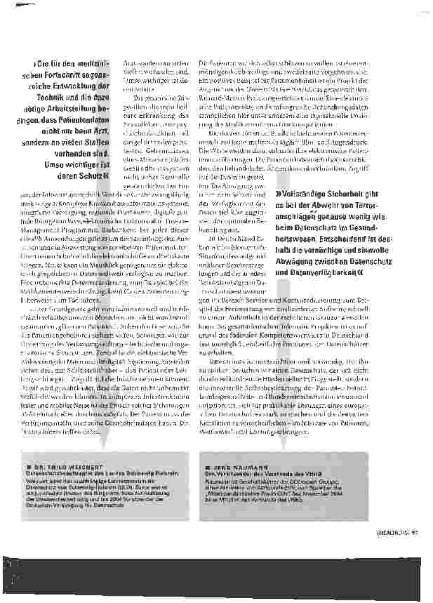 Vorschauseite 2: STANDPUNKTE - WIE VIEL DATENSCHUTZ IST NÖTIG