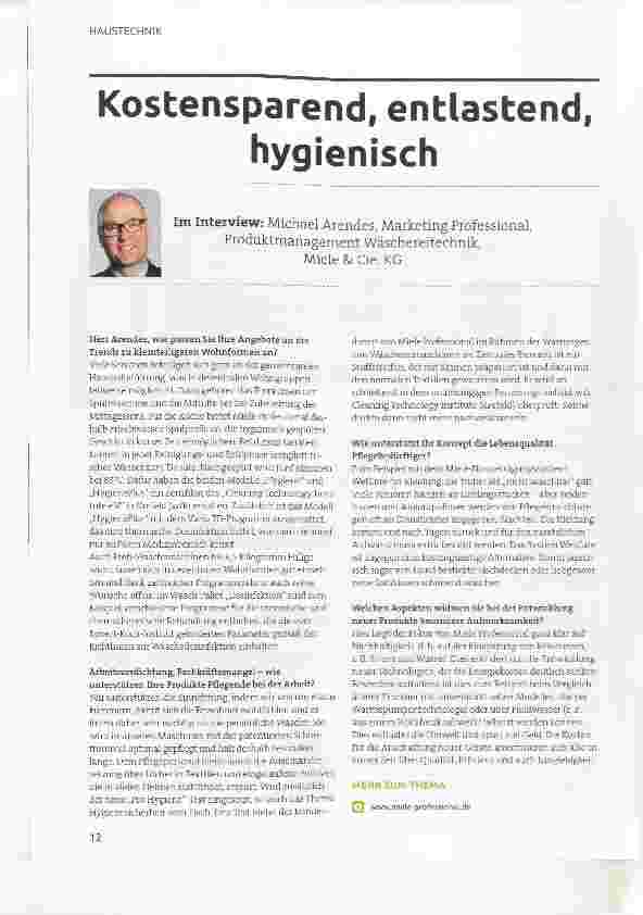 Vorschauseite 1: Kostensparend, entlastend, hygienisch