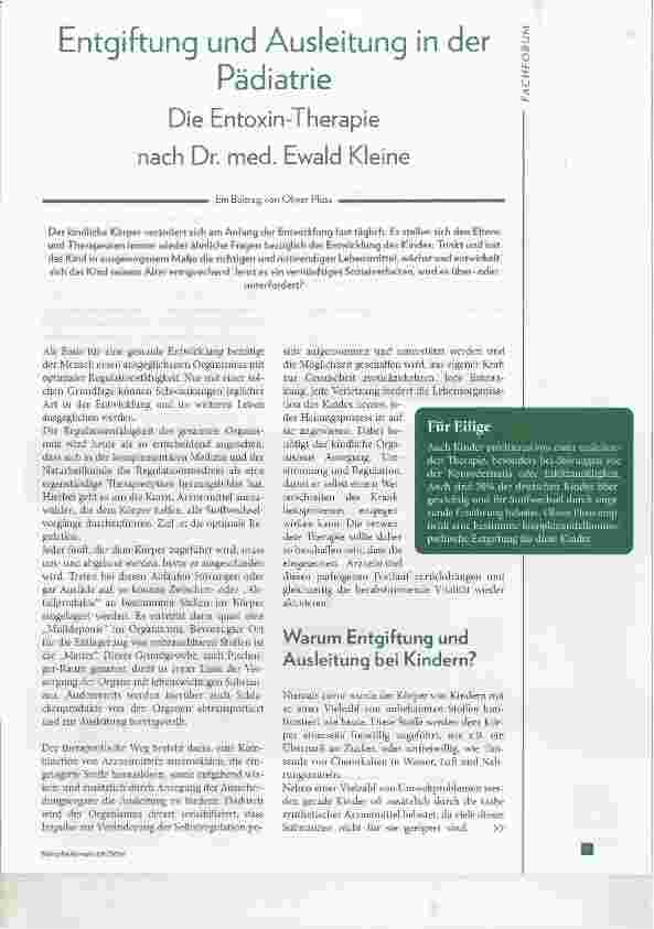 Vorschauseite 1: Entgiftung und Ausleitung in der Pädiatrie