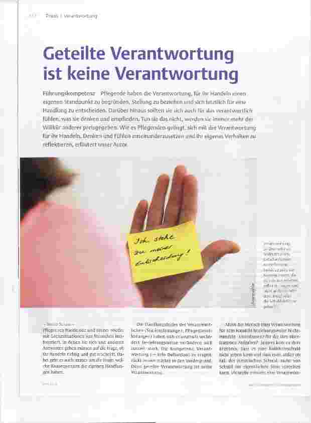 Vorschauseite 1: Geteilte Verantwortung ist keine Verantwortung