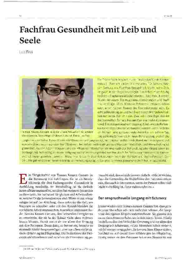 Vorschauseite 1: Fachfrau Gesundheit mit Leib und Seele