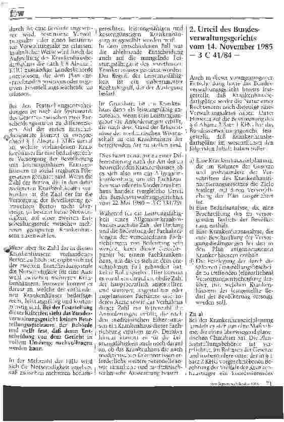 Vorschauseite 2: Die Aufnahme eines Krankenhauses in den Bedarfsplan