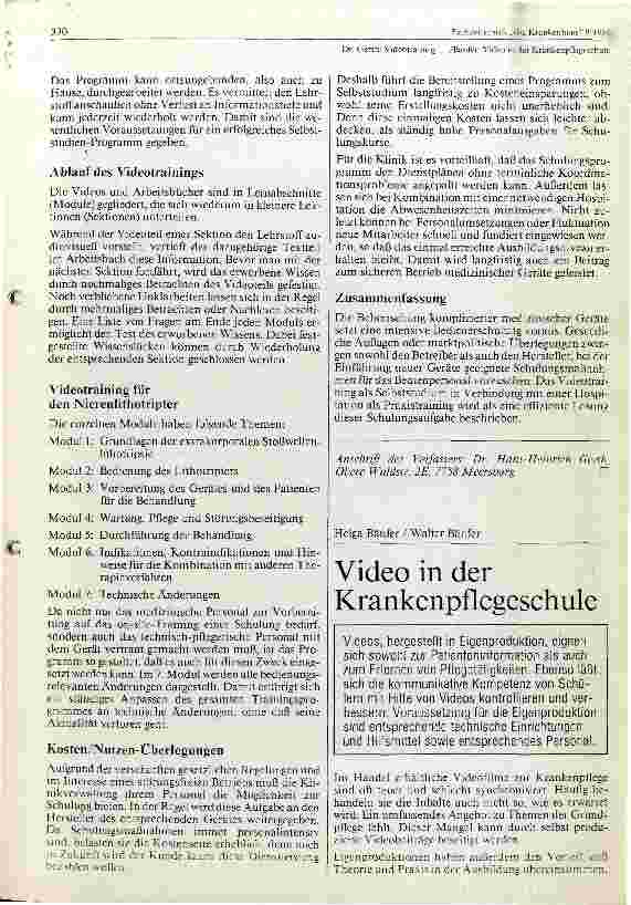 Vorschauseite 1: Video in der Krankenpflegeschule