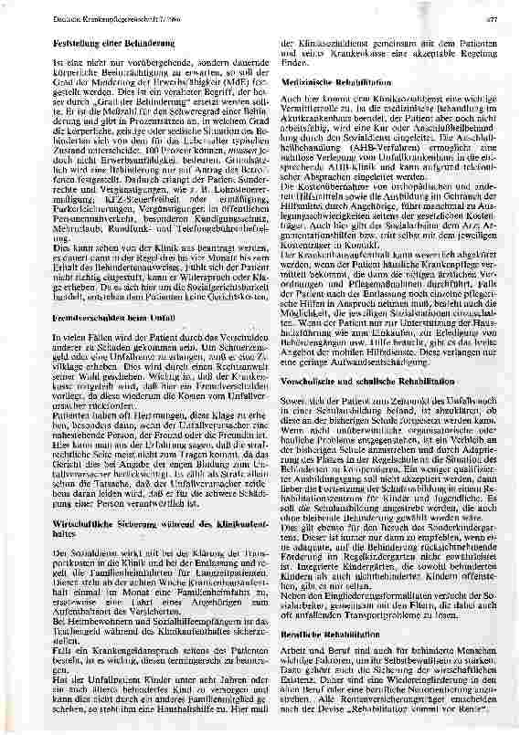 Vorschauseite 3: Psychosoziale Probleme des Unfallpatienten Aspekte des Kliniksozialdienstes