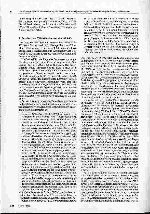 Vorschauseite 5: Streitfragen der Mitbestimmung des Personalrats bei der Übertragung höher zu bewertender Tätigkeiten in Fällen der Topfwirtschaft