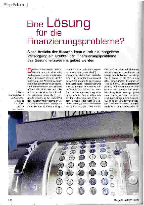 Vorschauseite 1: Eine Lösung für die Finanzierungsprobleme?