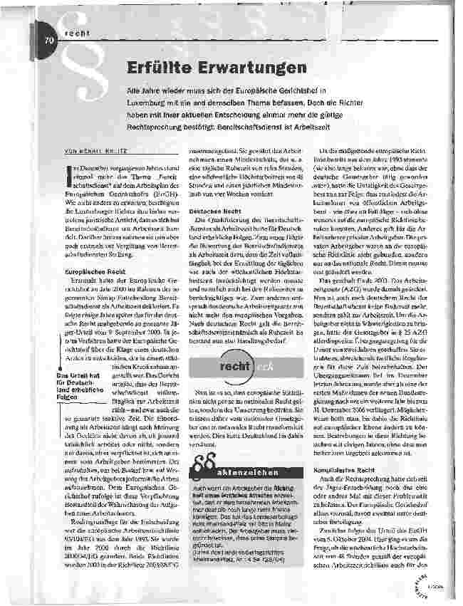 Vorschauseite 1: Erfüllte Erwartungen