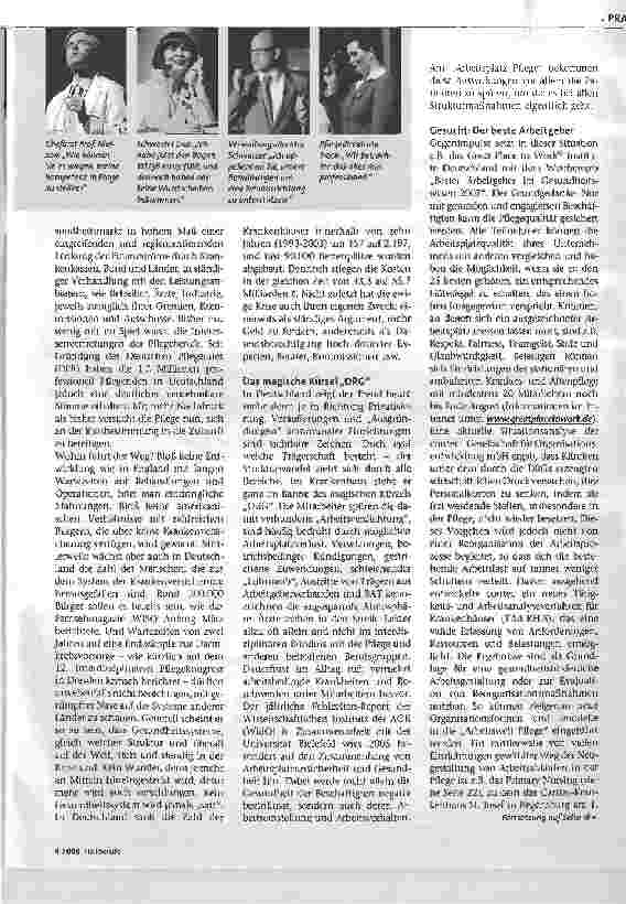 Vorschauseite 2: Arbeitswelt Pflege