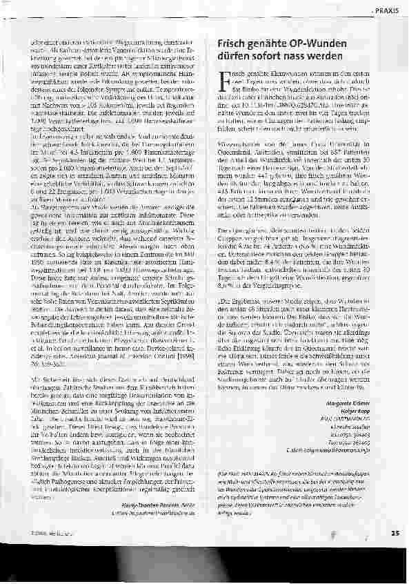 Vorschauseite 2: Jeder Dritte stirbt an einer Infektion!Droht eine Problemverlagerung in den ambulanten Bereich?