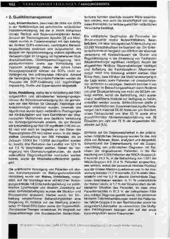 Vorschauseite 3: Notfallmedizin in Ausbildung, Lehre, Qualitätsmanagement, Grundlagenforschung und in klinischen Studien