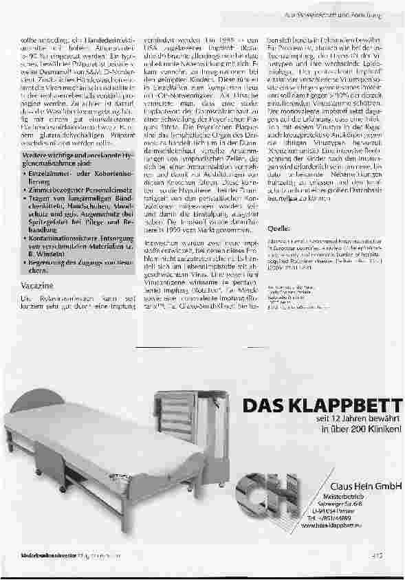 Vorschauseite 2: Nosokomiale Rotavirusinfektionenin Europa: Übertragung, Epidemiologie und Impfmöglichkeiten
